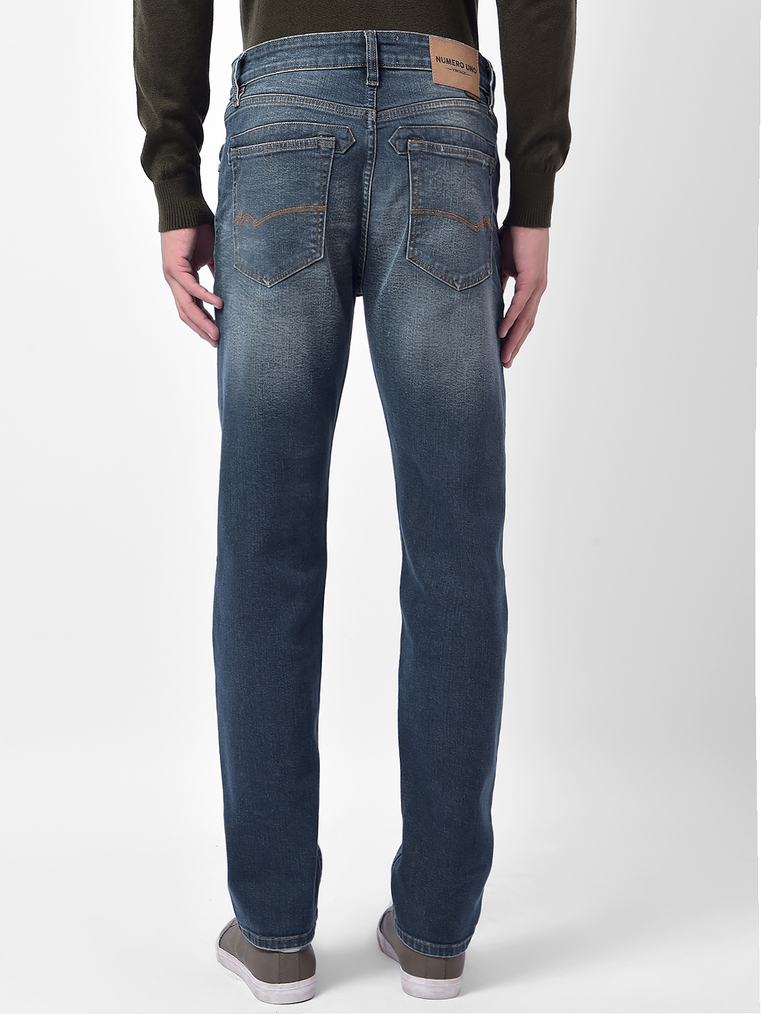 Numero Uno Men Dark Tint Slim Fit Mid Rise Sustainable Jeans